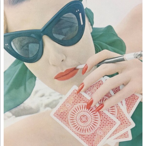 ! 1 Page/2 Sides frm VTG 1951 Photo Book, Liqueurs & Cigarettes, Cards on Beach, - Picture 3 of 4